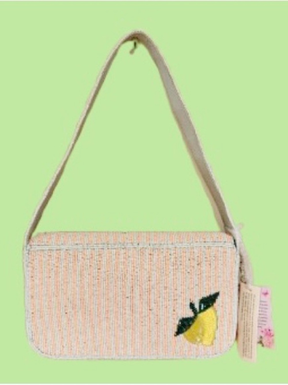 🆕- Lemon Viral Hand-Beaded Shoulder Bag. NWT - Picture 3 of 14